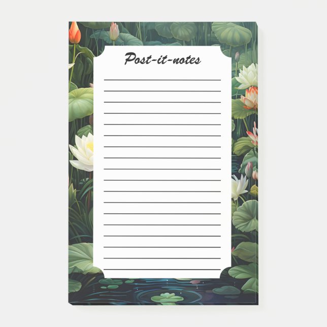 Notas Post-it® Paisaje de Nature Lotus Water Lily Pond (Anverso)
