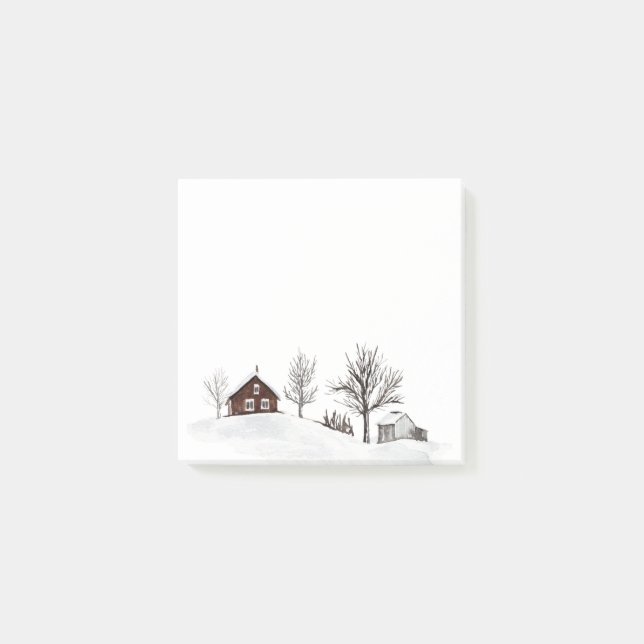 Notas Post-it® Paisaje de nieve de invierno (Anverso)