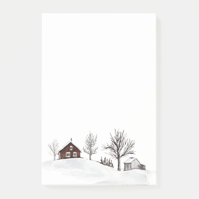 Notas Post-it® Paisaje de nieve de invierno (Anverso)
