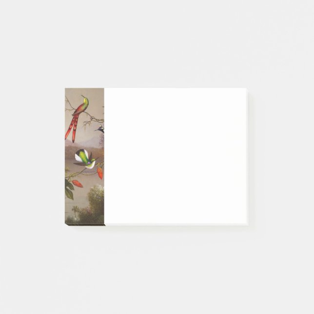 Notas Post-it® Paisaje tropical con 10 Hummingbirds Heade (Anverso)