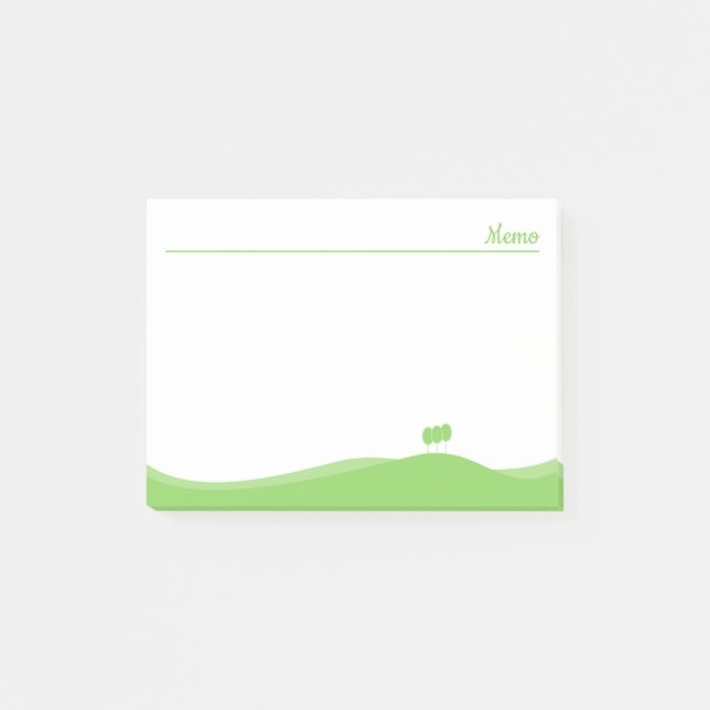 Notas Post-it® Paisaje verde (Anverso)