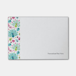 Notas Post-it® pájaro y búho del pavo real