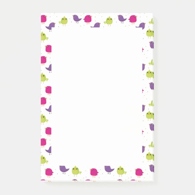 Notas Post-it® Pájaros coloridos lindos (Anverso)