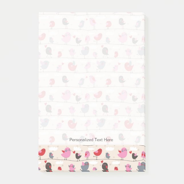 Notas Post-it® Pájaros en amor (Anverso)