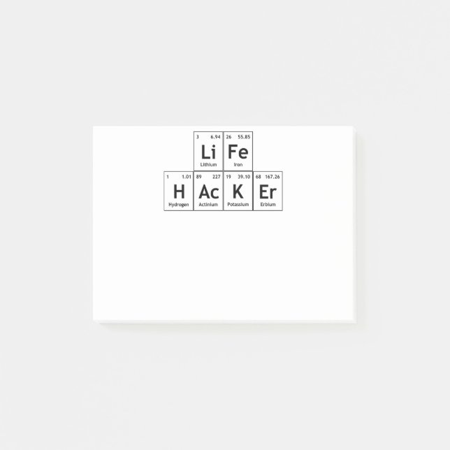 Notas Post-it® Palabra de la tabla periódica de los elementos de (Anverso)