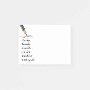 Notas Post-it® Palabras divertidas que no satisfacen mis necesida