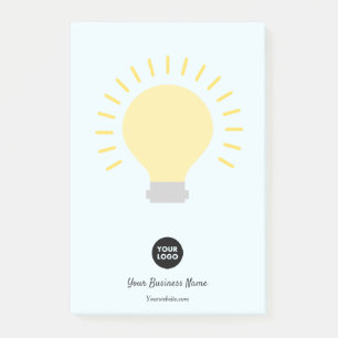 Notas Post-it® Pale Blue Your Logo Light Bulbo Notes