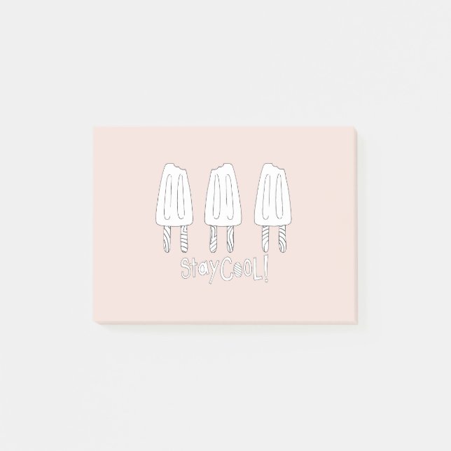 Notas Post-it® Paletas rosadas blancas (Anverso)
