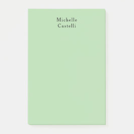 Notas Post-it® Pálido Verde Profesional Único Clásico Tu Nombre