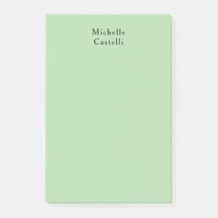 Notas Post-it® Pálido Verde Profesional Único Clásico Tu Nombre
