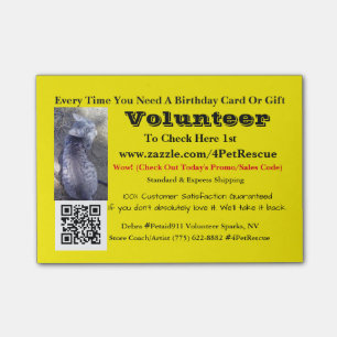 Notas Post-it® Palillo se ofrece voluntariamente #4PetRescue