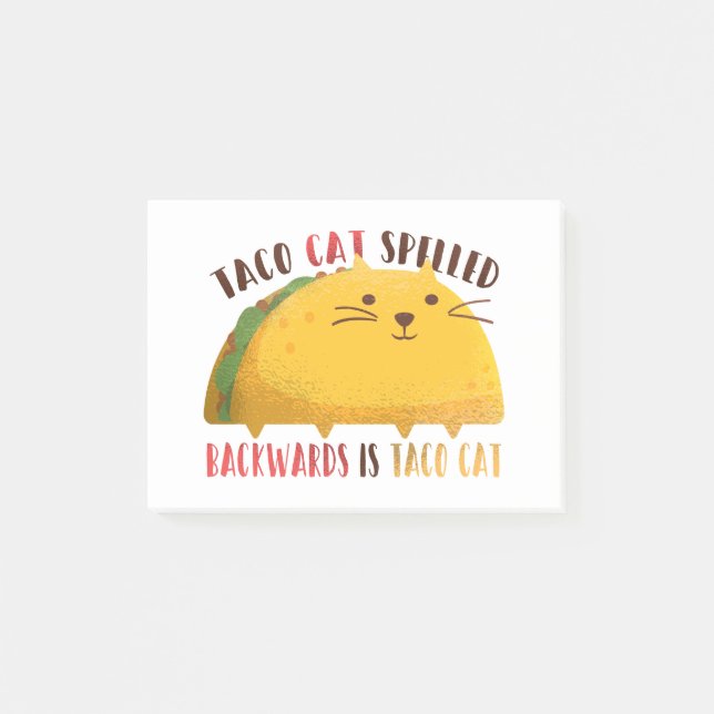 Notas Post-it® Palindrome del gato del Taco (Anverso)