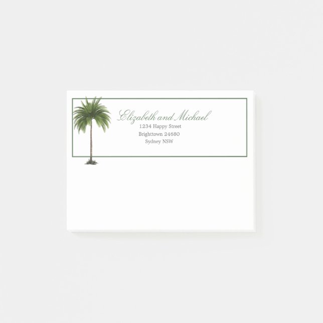 Notas Post-it® Palm Tree Elegant Moda moderna Verde (Anverso)