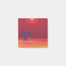 Palm Trees Beach Blazing Sunset
