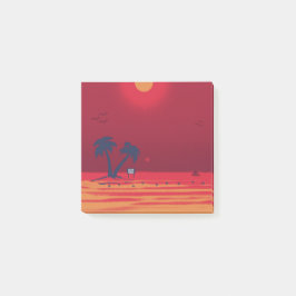 Notas Post-it® Palm Trees Beach Blazing Sunset