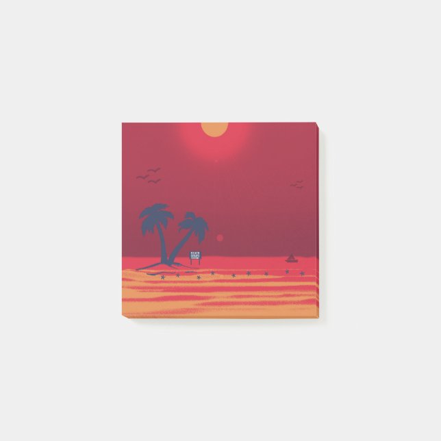 Notas Post-it® Palm Trees Beach Blazing Sunset (Anverso)