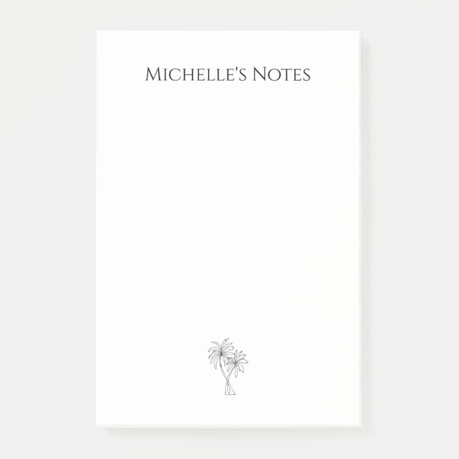 Notas Post-it® Palm Tremenda Tropical Sencilla Ilustracion Dibuja (Anverso)