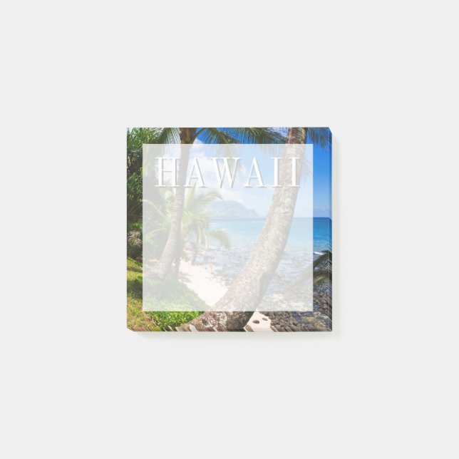 Notas Post-it® Palmeras a lo largo de la playa de Hideaways (Anverso)