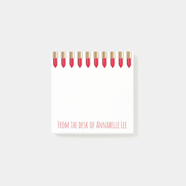 Notas Post-it® Palo de labios rosados (Anverso)