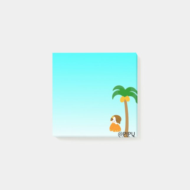 Notas Post-it® Pam tree with Pipu (Anverso)