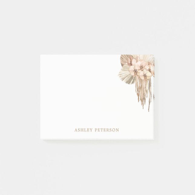 Notas Post-it® Pampas Grass Bohemian Boho Office Post-It Notes (Anverso)