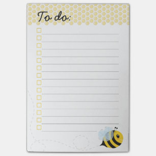 Notas Post-it® Panal amarillo lindo de la abeja de la miel del