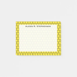 Notas Post-it® Panal negro de Monograma en Amarillo