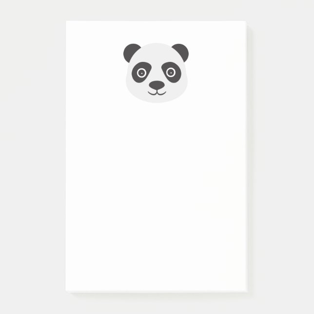Notas Post-it® Panda Face Oso Blanco y Negro (Anverso)