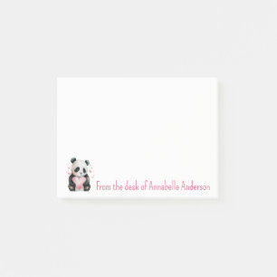 Notas Post-it® Panda Hearts Personalize
