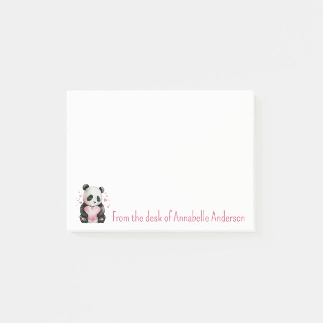 Notas Post-it® Panda Hearts Personalize (Anverso)