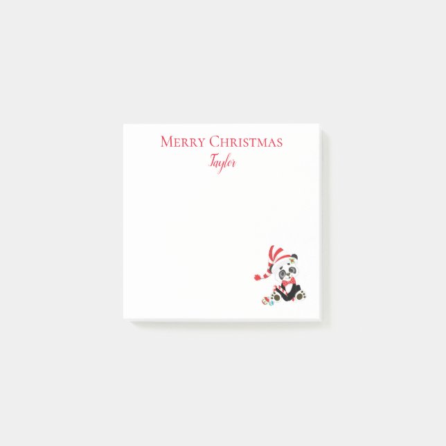 Notas Post-it® Panda Holiday Merry and Joy (Anverso)