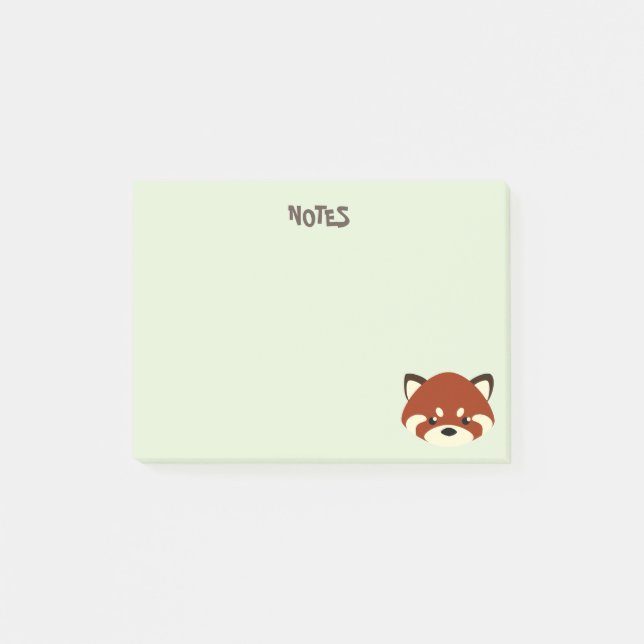 Notas Post-it® Panda roja linda (Anverso)