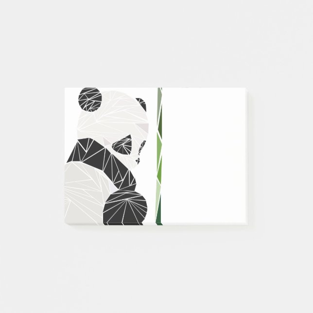 Notas Post-it® Panda triste geométrica (Anverso)