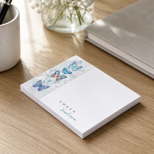 Notas Post-it® Panel de Mariposa Azul Personalizado (Subido por el creador)