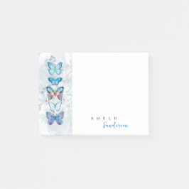 Notas Post-it® Panel de mariposa azul personalizado