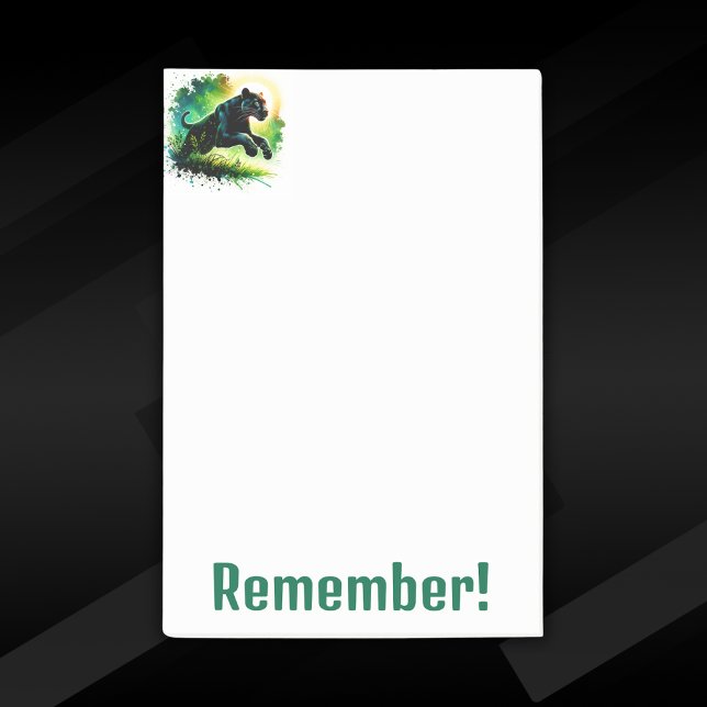 Notas Post-it® Pantera negra con un entorno verde | (Subido por el creador)
