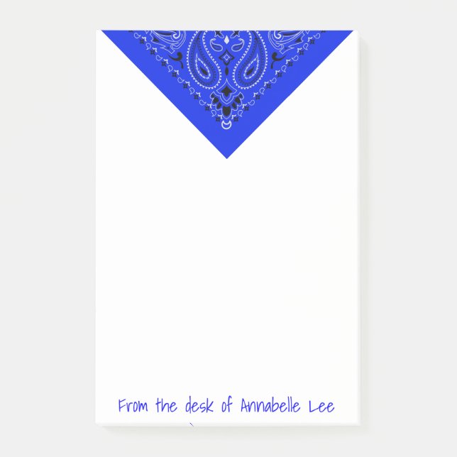 Notas Post-it® Pañuelo azul (Anverso)