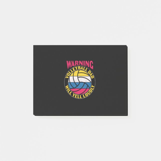 Notas Post-it® Papá de Voleibol Gritará Fuertemente (Anverso)