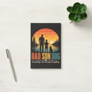 Notas Post-it® Papá Hijo Perro Pesca Mañana