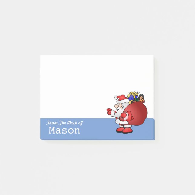 Notas Post-it® Papá Noel gracioso personalizado con regalos (Anverso)