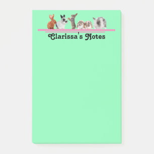 Notas Post-it® Papel adhesivo de conejo personalizado lindo