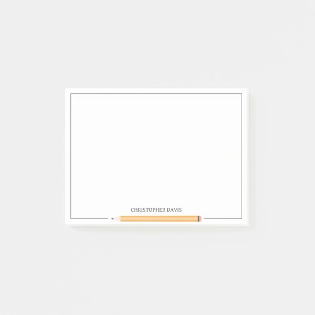 Notas Post-it® Papel de carta clásico con lápiz para el regreso a (Anverso)