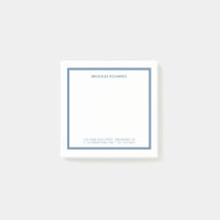 Papel de carta con borde azul polvoriento Square P