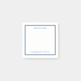 Notas Post-it® Papel de carta con borde azul polvoriento Square P