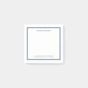 Notas Post-it® Papel de carta con borde azul polvoriento Square P