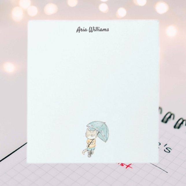 Notas Post-it® Papel de carta de gato bajo la lluvia (Subido por el creador)