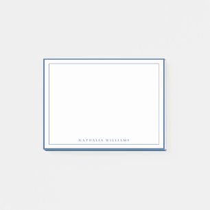 Notas Post-it® Papel de carta simple con borde azul marino básico