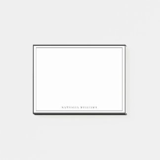 Notas Post-it® Papel de carta simple con borde negro personalizab