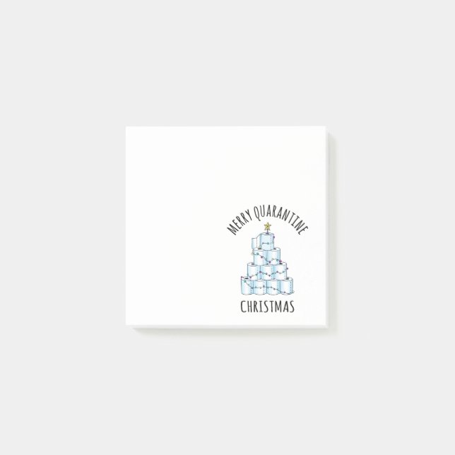 Notas Post-it® Papel de inodoro de árbol de navidad en cuarentena (Anverso)