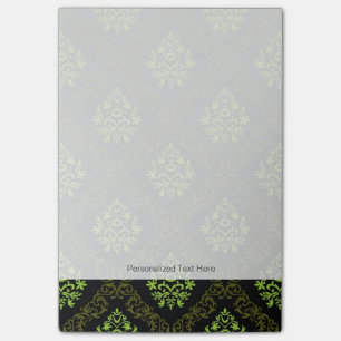 Notas Post-it® Papel de la pared verde floral